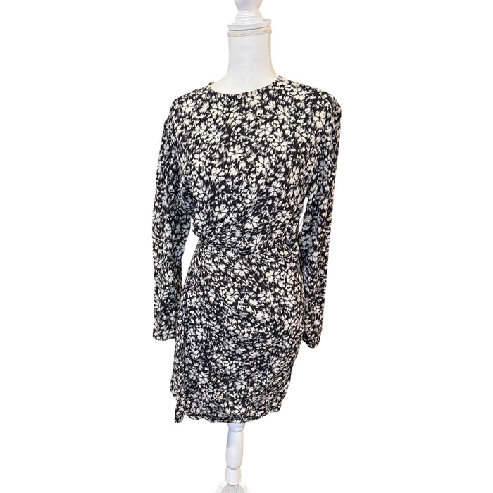 Isabel Marant Etoile Dulce Black & White Printed Long Sleeve Dress Size 40