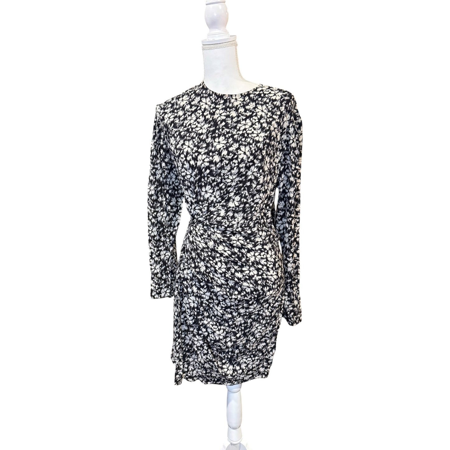 Isabel Marant Etoile Dulce Black & White Printed Long Sleeve Dress Size 40