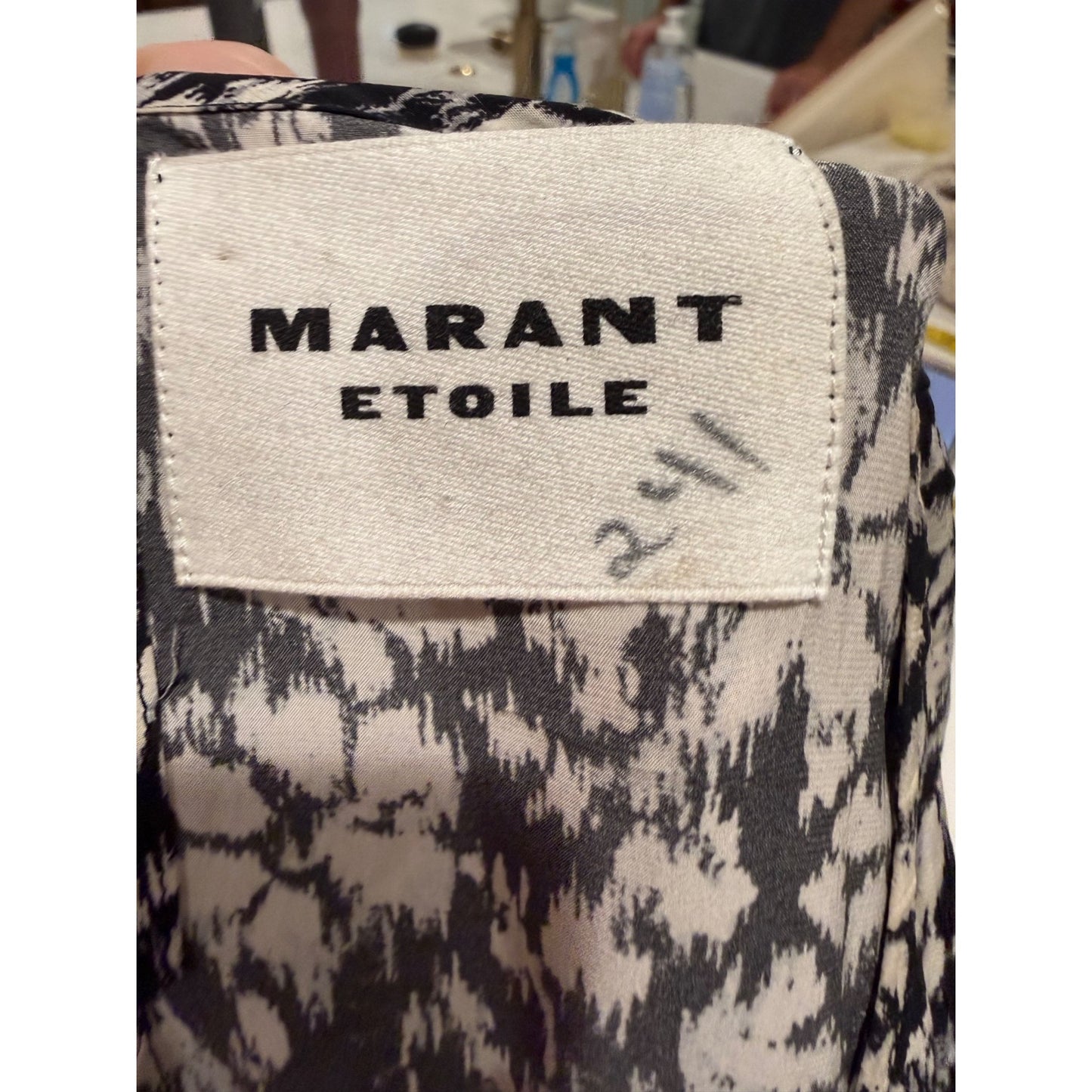 Isabel Marant Etoile Dulce Black & White Printed Long Sleeve Dress Size 40