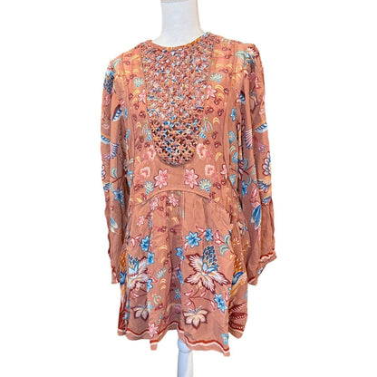 FARM Rio Mocha Lace Dress Boho Enhance Mocha, Medium NWT