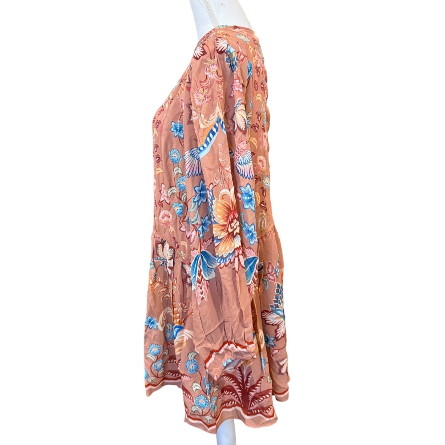 FARM Rio Mocha Lace Dress Boho Enhance Mocha, Medium NWT