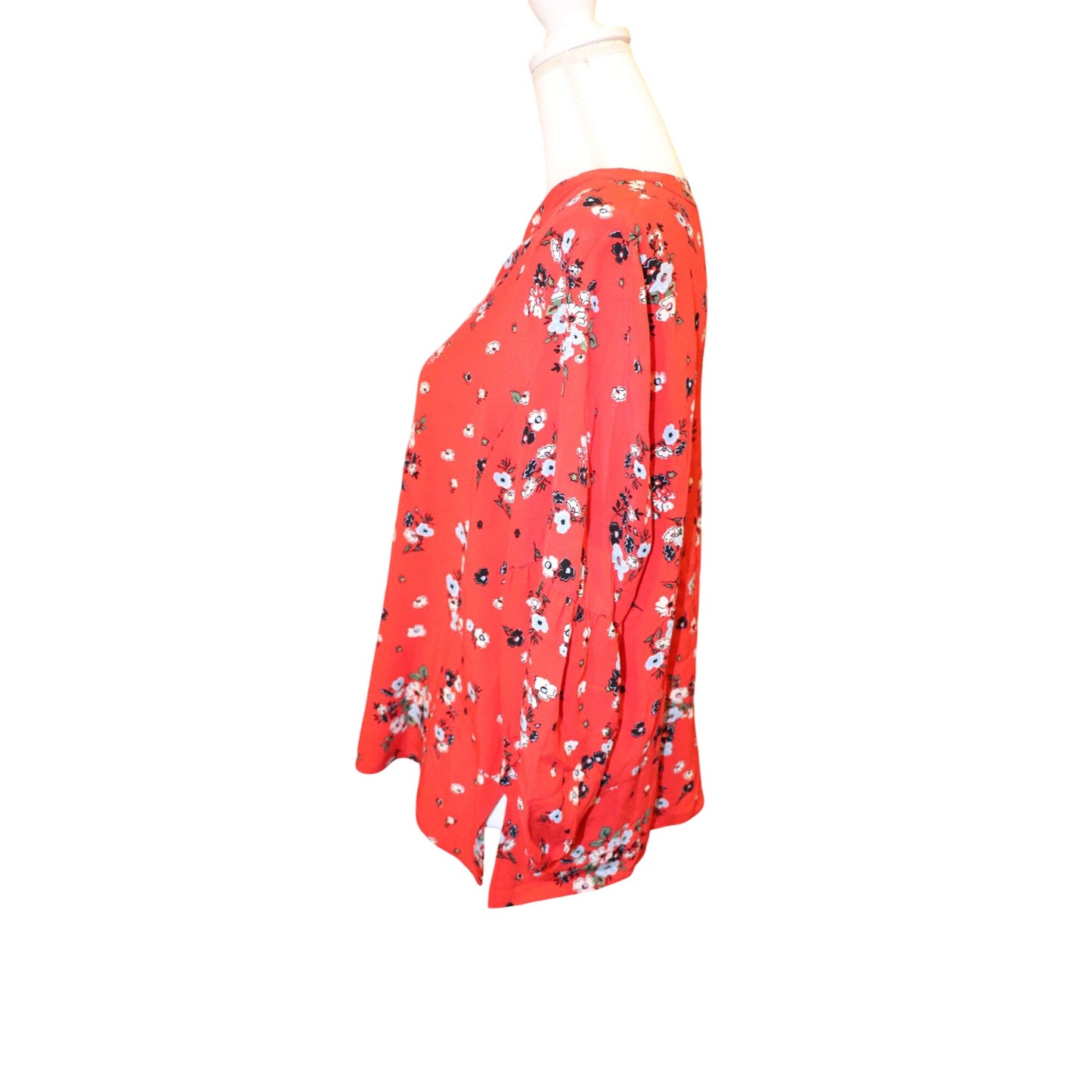 Gerard Darel Red Floral Print Blouse Womens, Size 46/XL