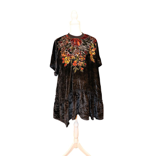 Free People Sweet Echoes Velvet Mini Dress, Medium NWT