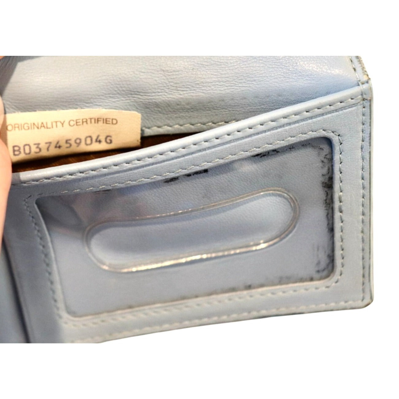 Bottega Veneta Woven Leather Card Holder Wallet Light Blue Italy