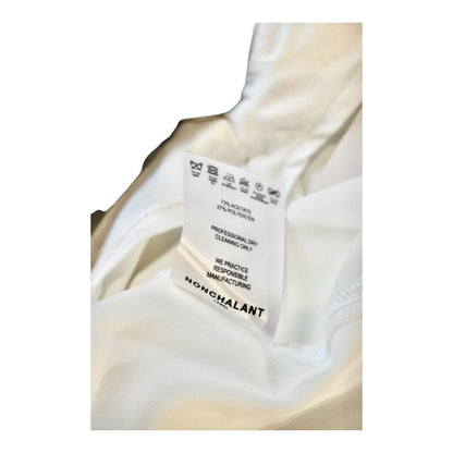 Nonchalant Label Antonella White Satin Top With Black Bow Detail, Medium NWT