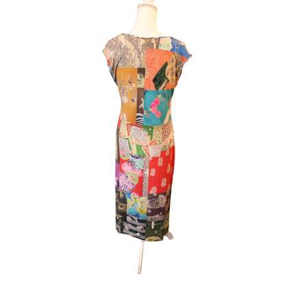 Johnny Was Tokyo Patchwork High Slit Knit Dress, Small (oversized)