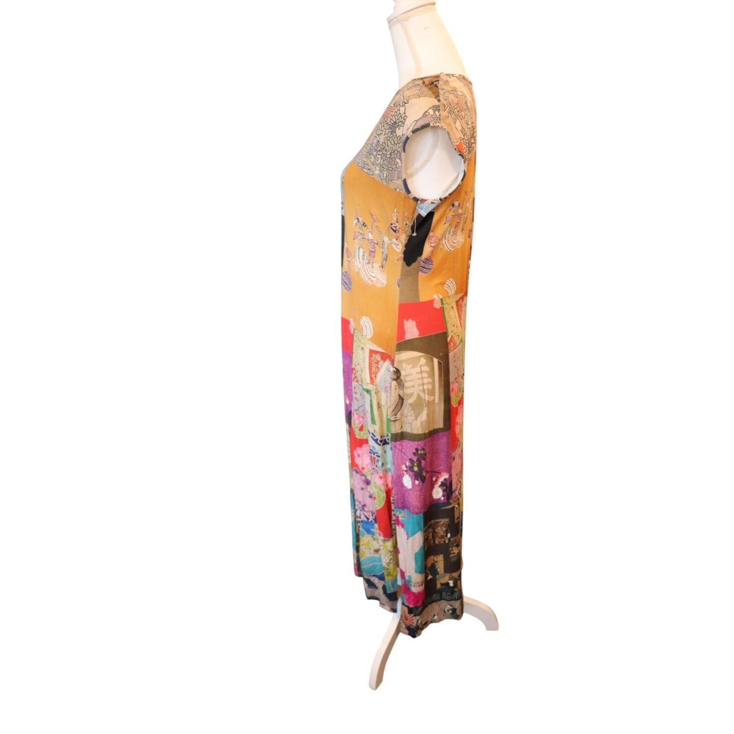 Johnny Was Tokyo Patchwork High Slit Knit Dress, Small (oversized)