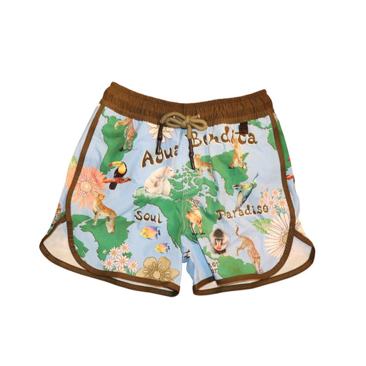 Agua Bendita Boys Printed Swim Trunks, Size 8 NWT