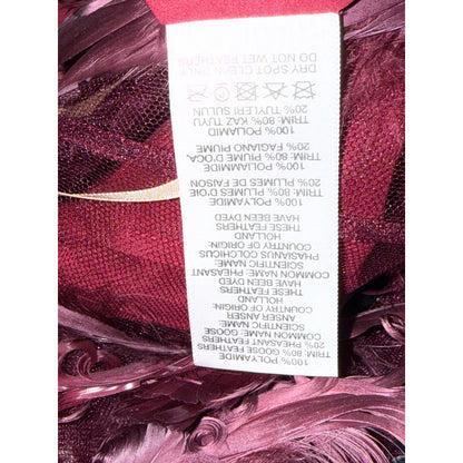 Christopher Kane Burgundy Feather Flower mesh Pencil Skirt Size 6 (runs small)