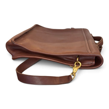Vintage Coach Brown Leather Messenger Briefcase With Adjustable Strap