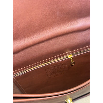 Vintage Coach Brown Leather Messenger Briefcase With Adjustable Strap