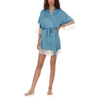 Flora Nikrooz Gabby Satin Kimono Robe, Small NWT