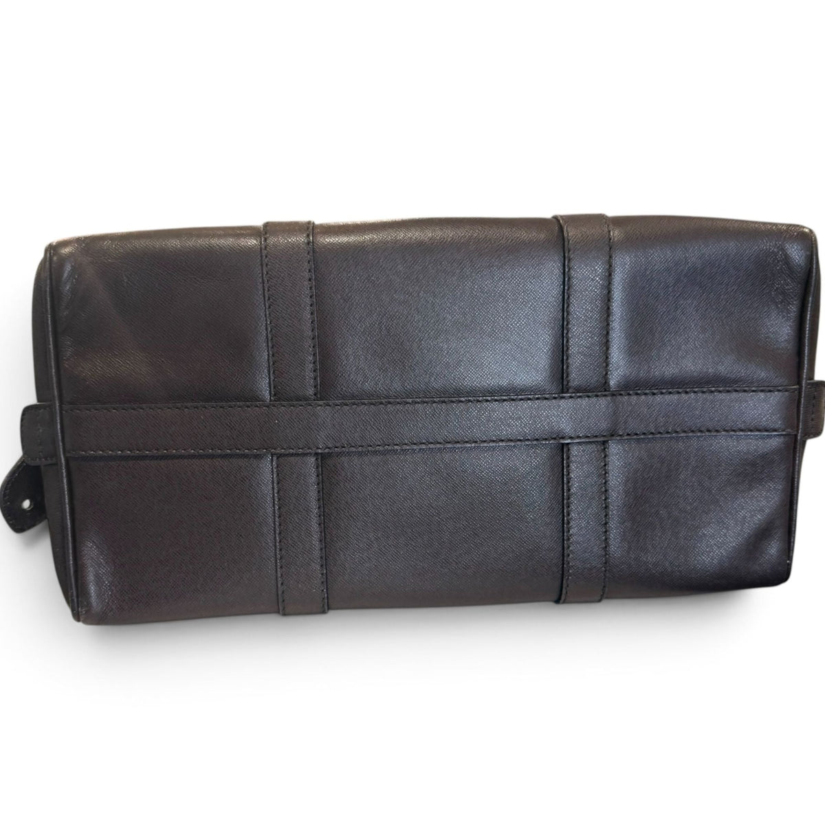 Christian Dior Vintage Brown Leather Top Handle Bag With Gold Hardware & Padlock