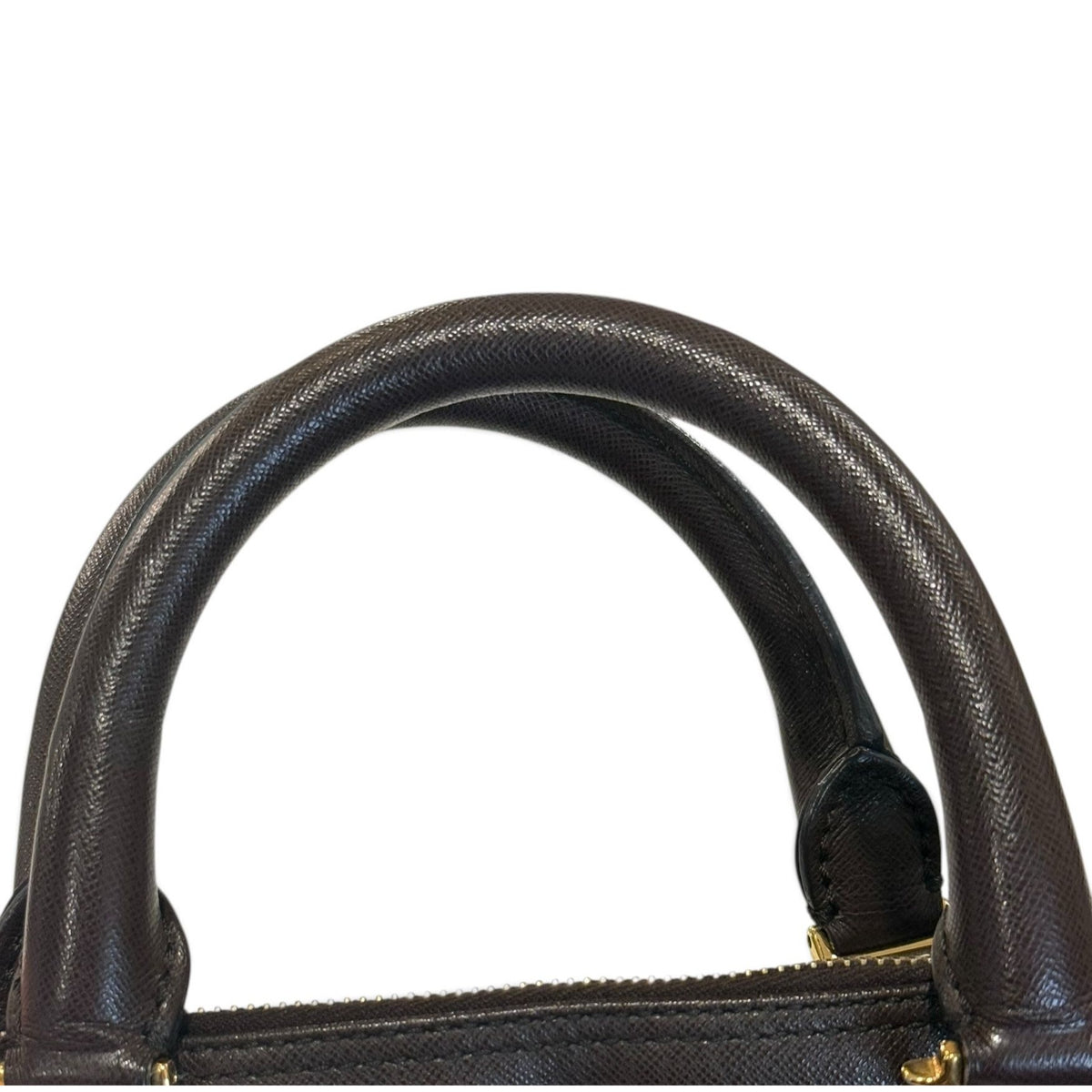 Christian Dior Vintage Brown Leather Top Handle Bag With Gold Hardware & Padlock