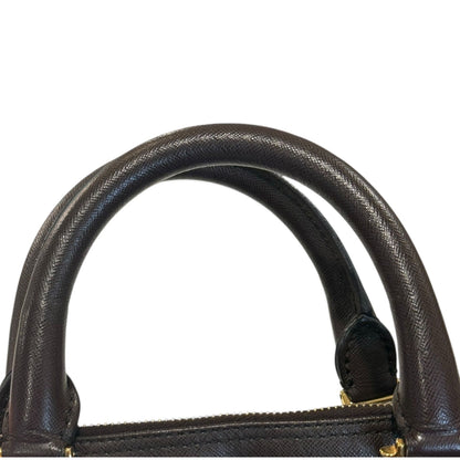 Christian Dior Vintage Brown Leather Top Handle Bag With Gold Hardware & Padlock
