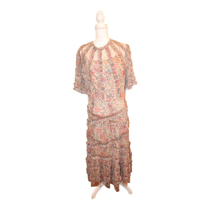Mac Duggal Illusion Floral Midi Dress Size 16 NWT