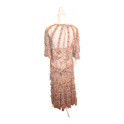 Mac Duggal Illusion Floral Midi Dress Size 16 NWT