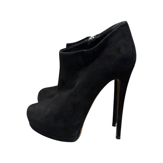 Giuseppe Zanotti Black Suede Eva Ankle Platform Stiletto Booties Size 39