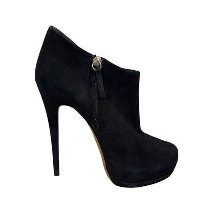 Giuseppe Zanotti Black Suede Eva Ankle Platform Stiletto Booties Size 39