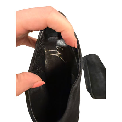 Giuseppe Zanotti Black Suede Eva Ankle Platform Stiletto Booties Size 39
