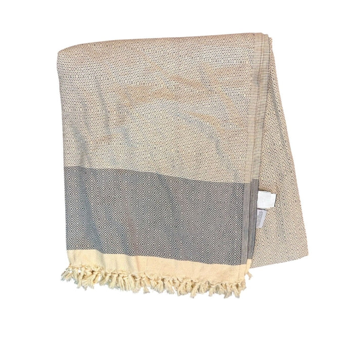 Enchante Home 100% Turkish Cotton Beach Blanket With Fringe NWT