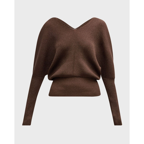 Lafayette 148 New York Ribbed Shimmer Dolman-Sleeve Sweater, Large NWT
