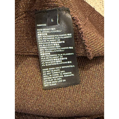 Lafayette 148 New York Ribbed Shimmer Dolman-Sleeve Sweater, Large NWT