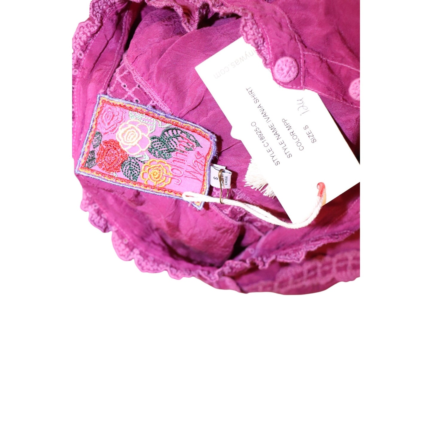Johnny Was Pink Carleen Blouse, Small NWT