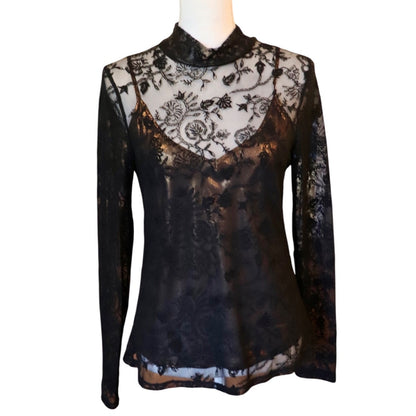 Johnny Was Dina mesh tee, Medium NWT