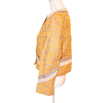 Prada Brocade Floral Jacket Gold & Lilac Womens Size 42/US 6 NWT