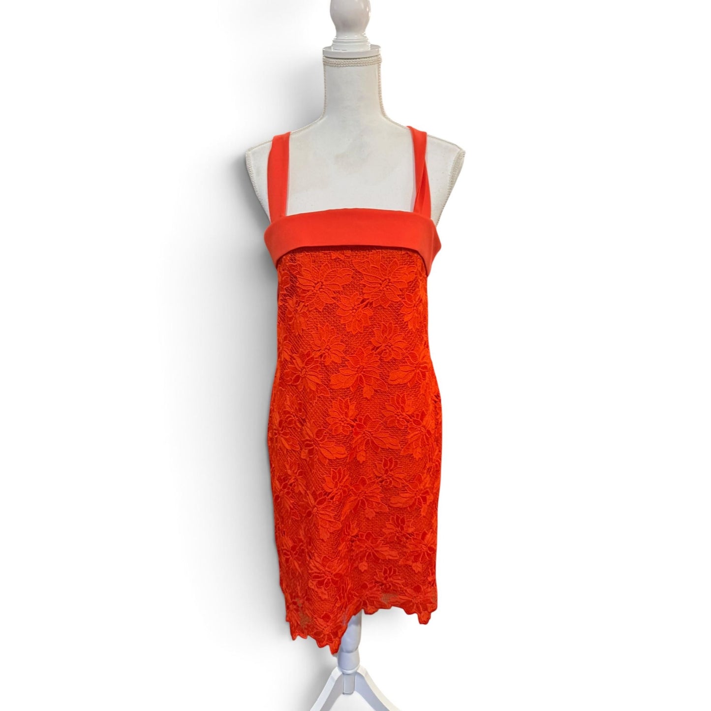 Banana Republic Limited Edition Orange Floral Lace Sleeveless Dress, size 6