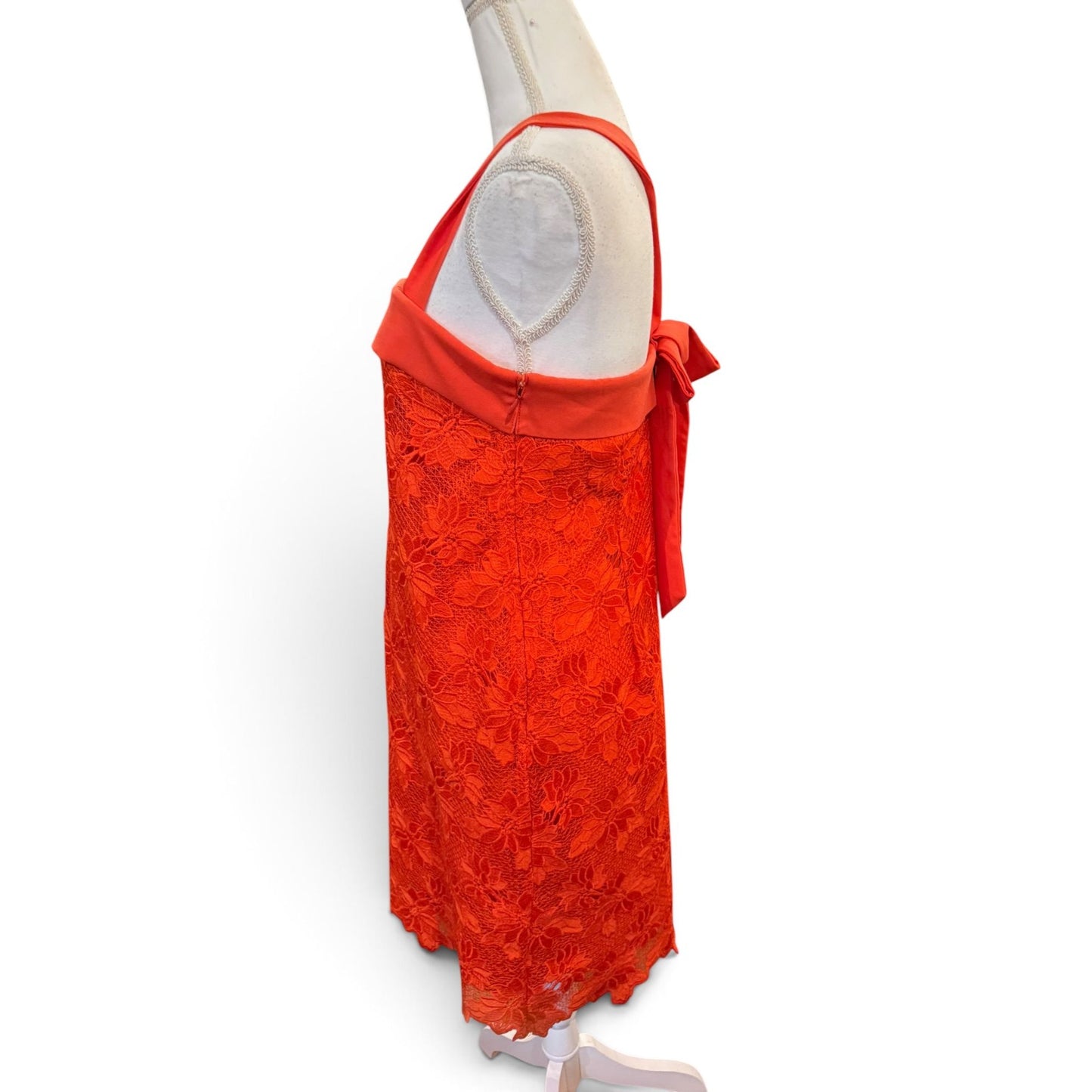 Banana Republic Limited Edition Orange Floral Lace Sleeveless Dress, size 6