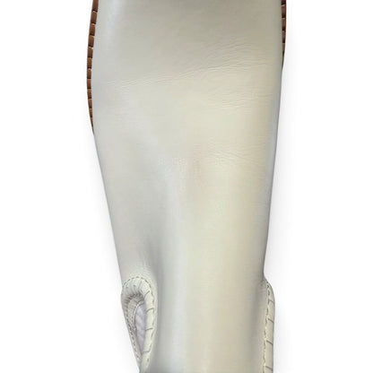 Dee Ocleppo Cream Leather & Ribbed Knit Ankle Boots Size 5.5 NWOB