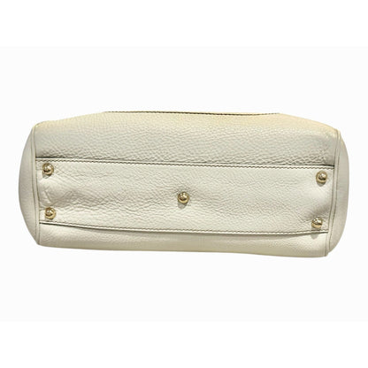 Gucci White Leather Diana Bamboo Top Handle Tote Bag