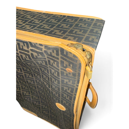 Fendi Monogrammed Canvas & Leather Vintage Travel Bag with COA