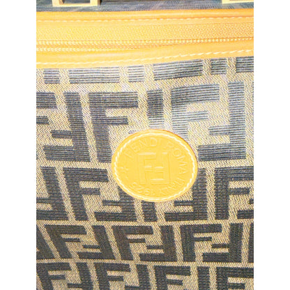 Fendi Monogrammed Canvas & Leather Vintage Travel Bag with COA