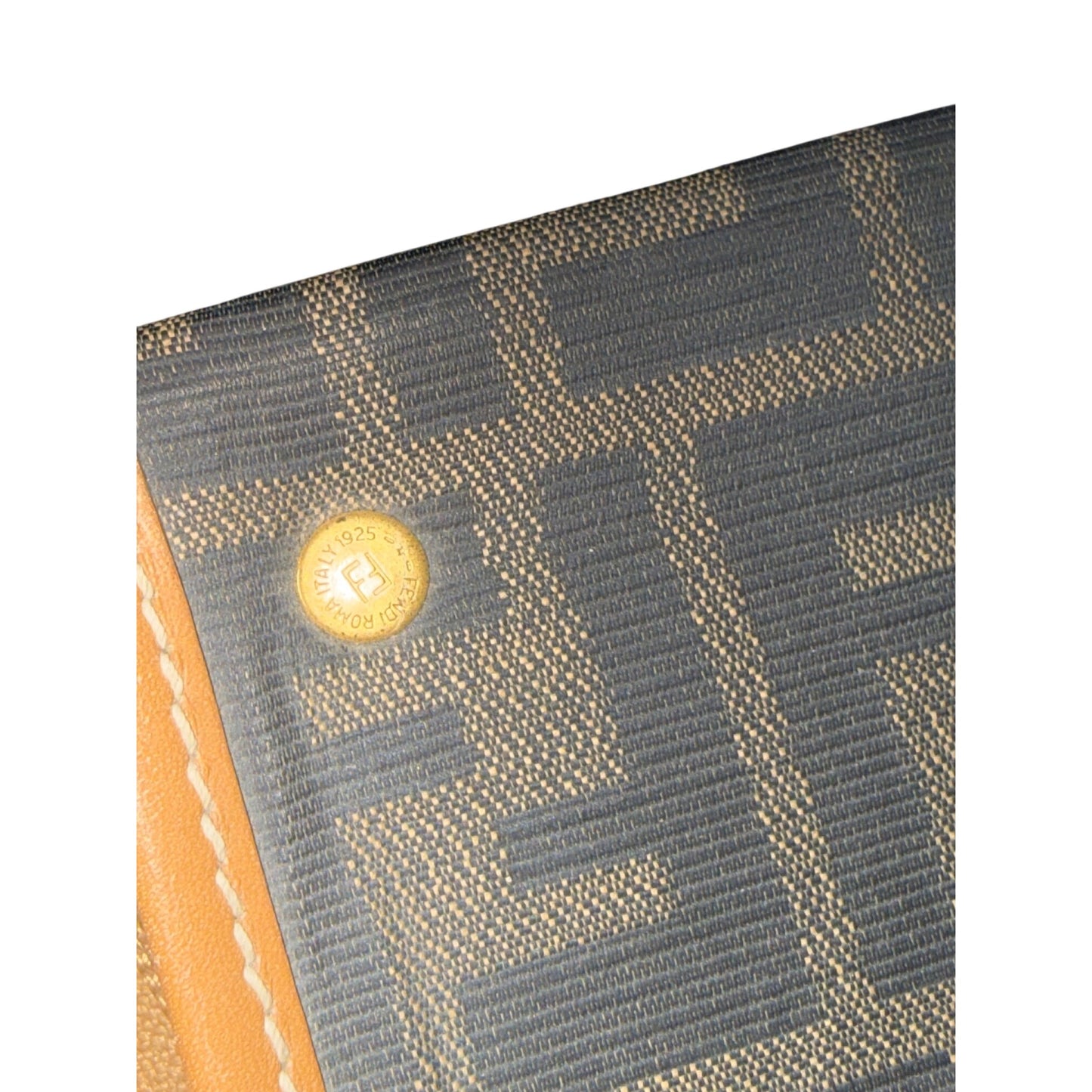 Fendi Monogrammed Canvas & Leather Vintage Travel Bag with COA