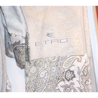 Etro Gray Paisley Border Towel Set In Gift Box - 5 Pieces NWT