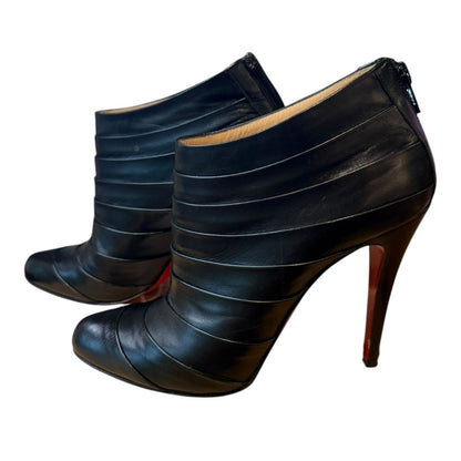 Christian Louboutin Orniron 100 Leather Ankle Bootie Heels Size 38