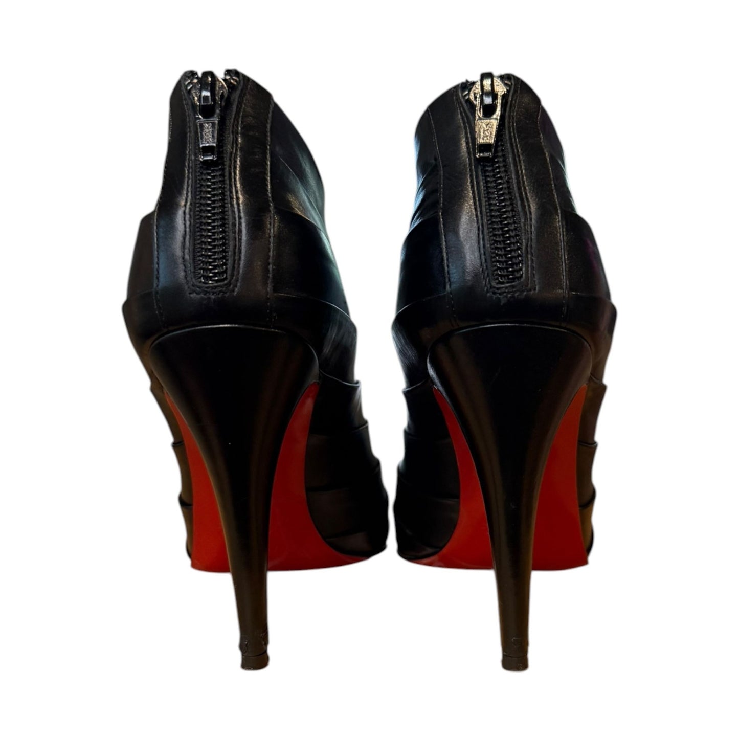 Christian Louboutin Orniron 100 Leather Ankle Bootie Heels Size 38