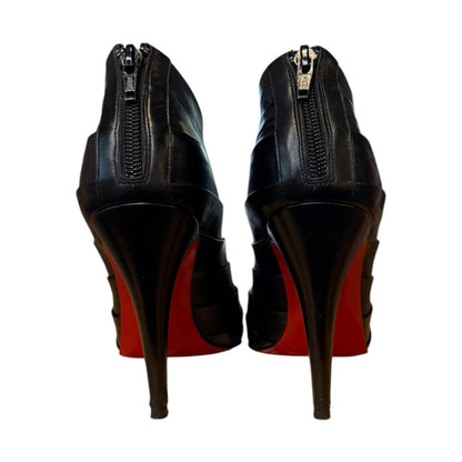Christian Louboutin Orniron 100 Leather Ankle Bootie Heels Size 38