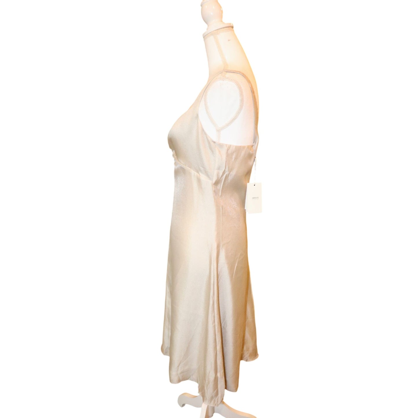 Armani Collezioni Beige Silk Blend Dress, IT 46/US 10