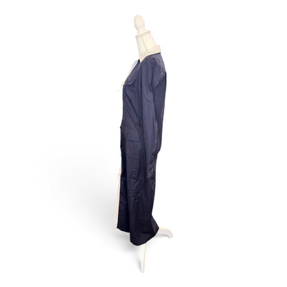 Dries Van Noten Navy & White Cotton Shirt Dress, Size 36/Small