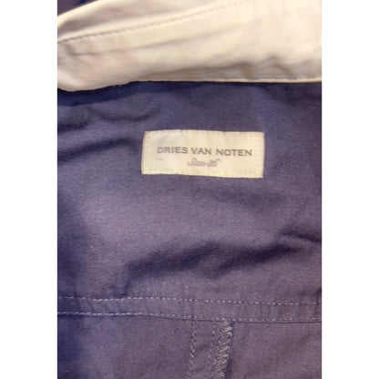 Dries Van Noten Navy & White Cotton Shirt Dress, Size 36/Small