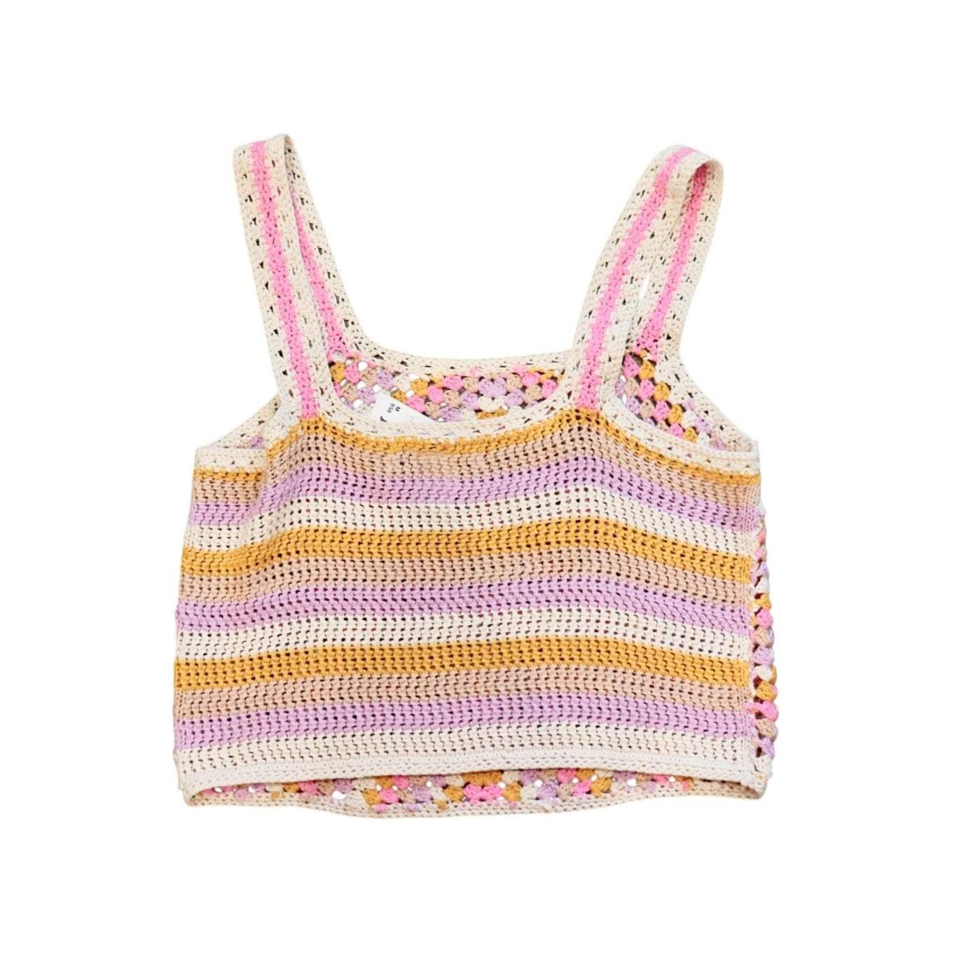 Cotton Emporium Crochet Knit Crop Tank Top, Size M NWT