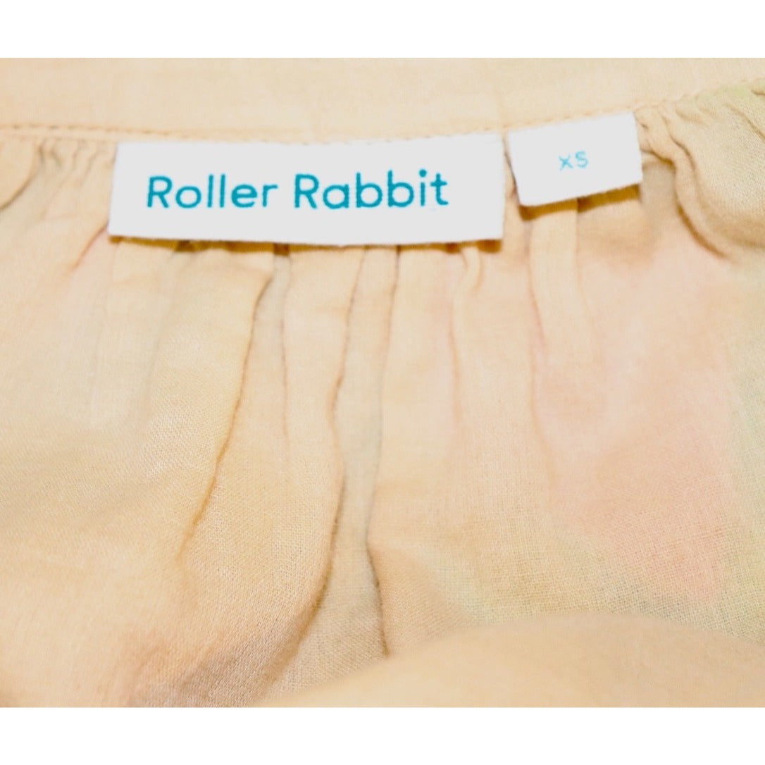 Roller Rabbit Embroidered Boho Cotton Blouse, XS (fits up to L)
