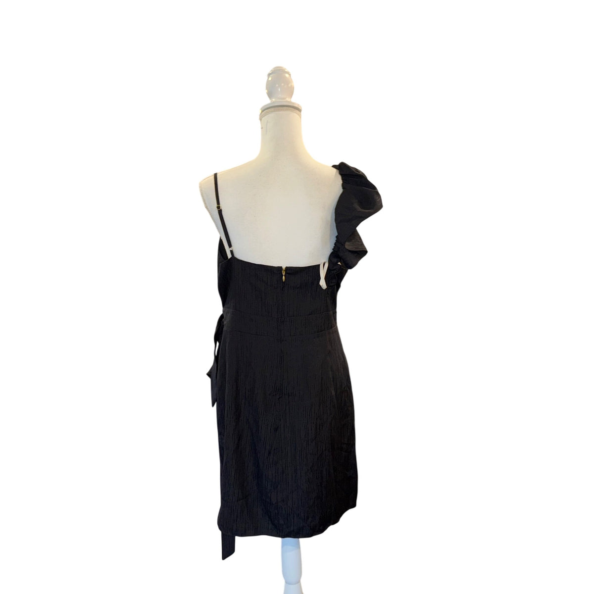 Lilly Pulitzer Black One-Shoulder Ruffle Wrap Dress Size 12 NWT