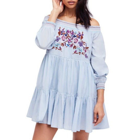 FREE PEOPLE Sunbeams Embroidered Mini Dress, Small NWT