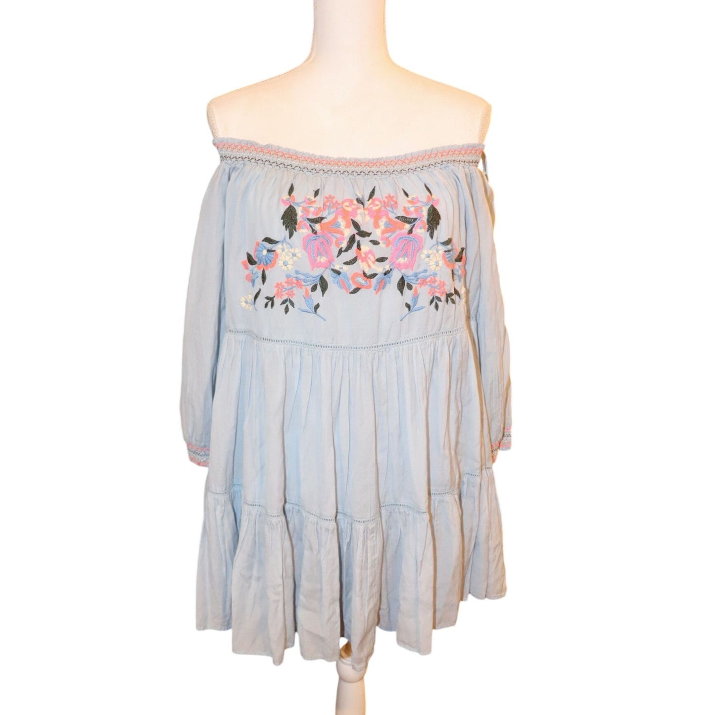 FREE PEOPLE Sunbeams Embroidered Mini Dress, Small NWT