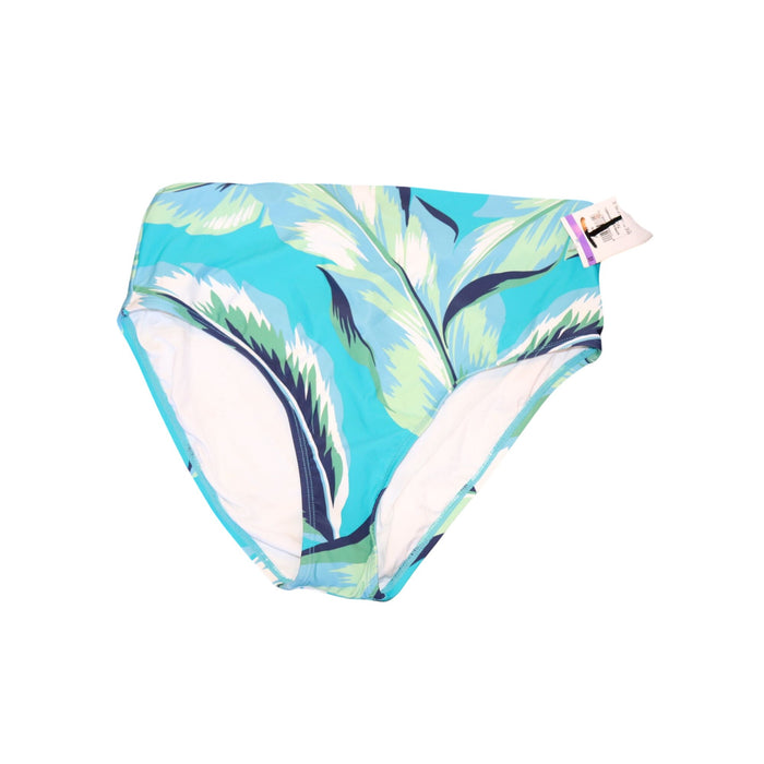 Jantzen Womens Leaf Print High-Waist Bikini Bottom Size 10 Multicolor Polyamide & Elastane Comfortable Fit Made In China